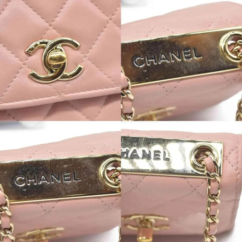 Chanel Lambskin Quilted Mini Trendy CC Clutch With Chain